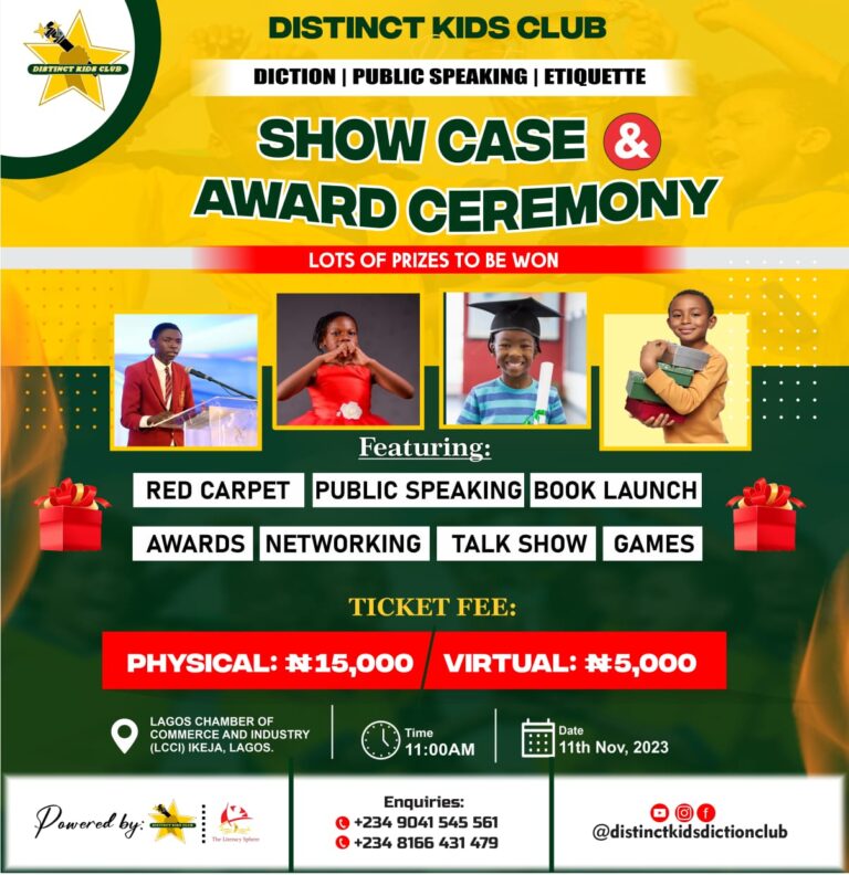 Distinct Kids Club Showcase and Award Ceremony Flier